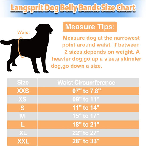 (Pack 3) (Medium,Waist:14-16.5 inches) Langsprit Male Belly Bands for Dogs of - Dog Diapers Male - High Absorbing Dog