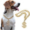 Cute Adjustable Pet Gold Chain with Dollar Pendant, Lightweight Cuban Link Necklace