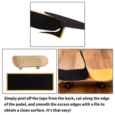 Sinbana 60pcs 11x3.8cm/4.33x1.5in Fingerboard Grip Tapes, Strong Adhesive Anti Slip Stickers PET Backing Foam Tape