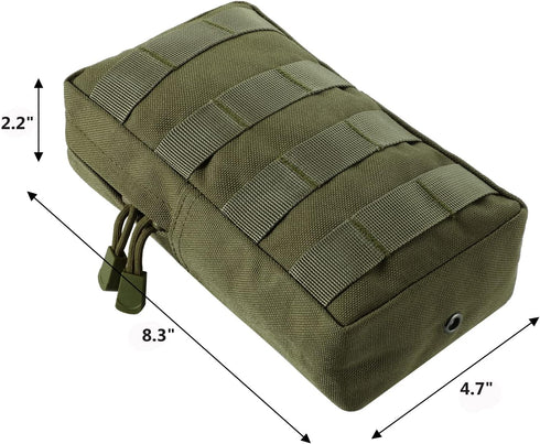 FRTKK 2 Pack Molle Pouches - Tactical Compact Water-Resistant EDC Utility Pouch Bag