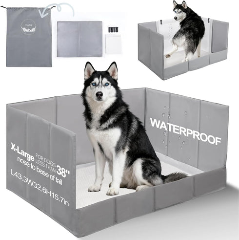 HQ4US 4LEGS Dog Litter Box, Pee Pad Holder Foldable, Indoor Dog Potty