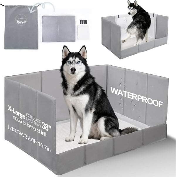 HQ4US 4LEGS Dog Litter Box, Pee Pad Holder Foldable, Indoor Dog Potty
