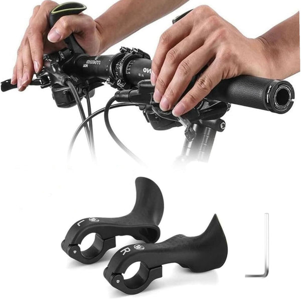 Mountain Bike Handlebar Ends, Lightweight Ergonomic Design Bar Ends Attachments with Fluorescent Lamp