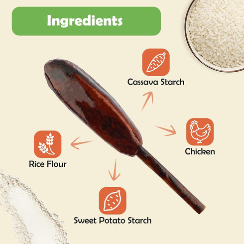 MON2SUN 5 Inch 10.6 oz (10 Count) Dog Treats Chicken Kabobs Treats, Rawhide-Free, Easy to Digest, Low Fat for Small