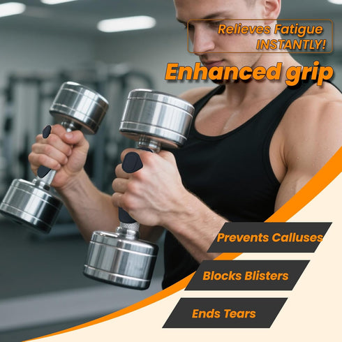JOBCANU Workout Grips for Weight Lifting & WODs - Rubber Hand Callus Guard for Pull Ups, Gymnastics & Cross Training