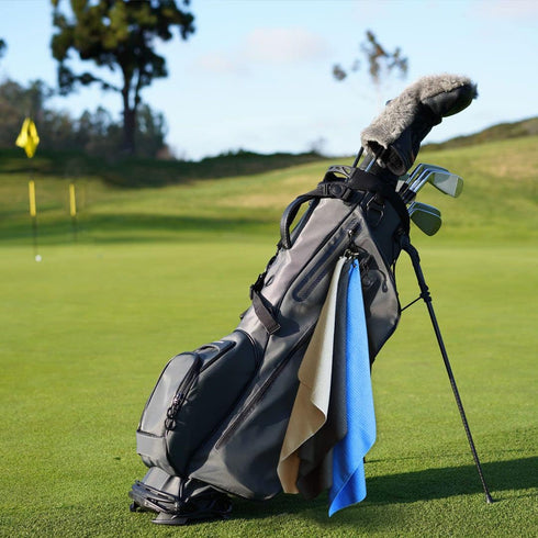 Golf Towel Set, 3 Microfiber Waffle Pattern Golf Towels & Club Cleaning Kit with Brush & Divot Repair Tool for Golf Bags