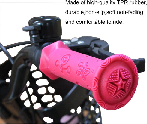 Kids Bike Handlebar Grips, 4Pcs Shorter Length (4.11"), Soft and Comfortable for Kids Girls Boys Bikes and Scooters