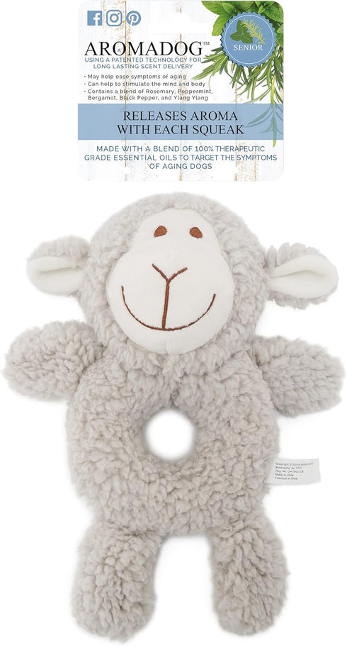 Senior Fleece Ring Body, Calming Lavender Dog Toy for Senior Dogs, Grey, 19cm x 23cm