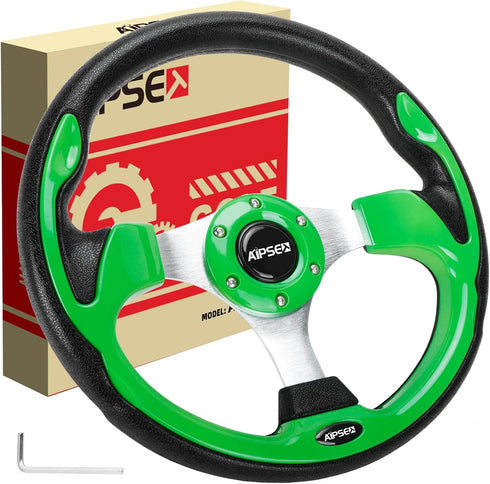 Universal Golf Cart Steering Wheel - Compatible with EZGO TXT, RXV/Club Car DS, Precedent, 12.5 Inch