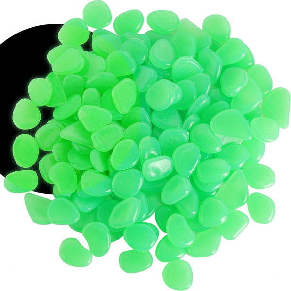 150 PCS Luminous Stones - Green Glow Rocks for DIY Aquarium Fish Tank, Garden Path, and Lawn Decor