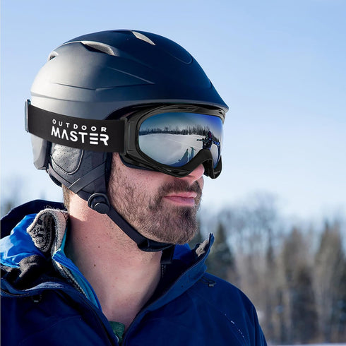 OutdoorMaster OTG Ski Goggles for Men, Women & Youth - Over Glasses, 100% UV Protection