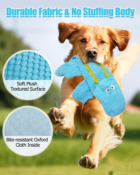 SCHITEC Squeaky Dog Toys, Crinkle Plush Water Bottle Toy, Interactive Chew Toy for Small Medium Large Dogs