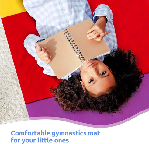 5-Panel 77''x30''x1.4'' ZENY Folding Gymnastics Mat, Gym Mat Tumbling Mat with Carry Handles for Home Workouts, Yoga