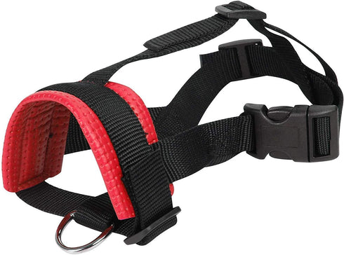 Head Strap Dog Muzzle Prevents Taking Off by Paws for Small, Medium and Large Dogs (XL/Red)
