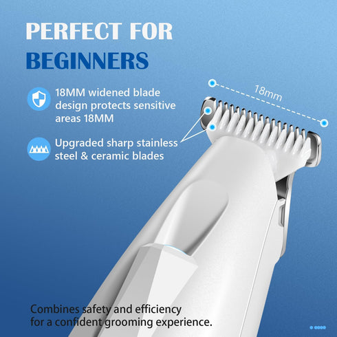 Trimmer Trimmer 18 mm Dog Paw with LED Light, Low Noise Paw for Dogs, Type-C Rechargeable Pet Grooming Kit Dog Grooming