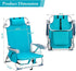 Generic Backpack 5 Beach Chairs Low Position Beach Chair with Pouch Straps Folding Lightweight Reclining Aluminum Lay