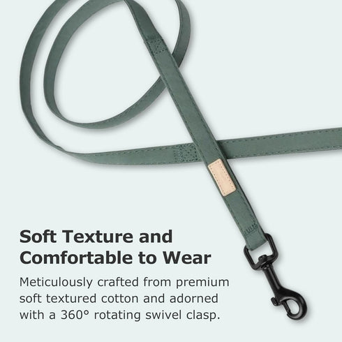 FuzzYard Life Dog Lead | Size L | Stylish Premium Cotton Design in Myrtle Green for Everyday Walking and Training
