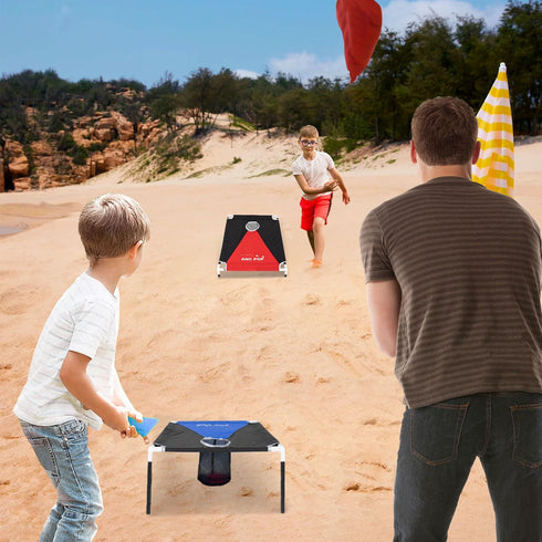 Set Set 3 2 8 ANC POP Portable Cornhole Game PVC Framed Corn Holes Outdoor Game x feet with Bean Bags and Carrying Case
