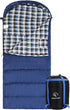 REDCAMP Flannel Sleeping Bag for Adults, Comfortable Cotton with Detachable Hood, Red/Grey/Blue for Camping