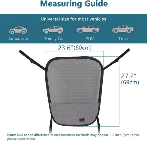 Petsfit Dog Car Barrier Vehicle Pet Barrier Backseat Mesh Dog Car Divider Net with Adjusting Rope and Hook Suitable