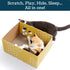 Extra Large Cardboard Cat Scratcher Box, 17"x13"x8.25", Fun Cat Scratching Bed with Catnip for Indoor Cats