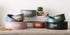 Bone Dry Ceramic Pet Bowls for Dogs & Cats, Dishwasher & Microwave Safe, Non-Slip Bottom, Medium Set, Black