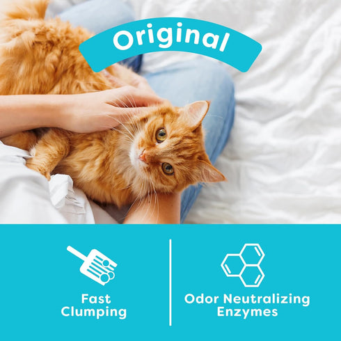 Natural Wheat Cat Litter, 14 Pound Bag, Original, Fast Clumping with Odor Neutralizing Enzymes