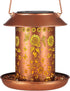 Solar Bird Feeder for Outdoors, Waterproof Hanging Garden Decor with Solar Lanterns, Metal Wild Bird Feeders (Sunflower)