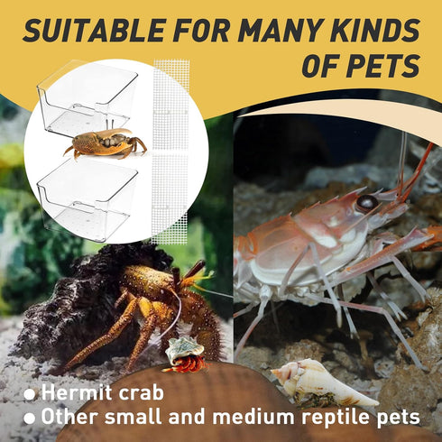 2 Packs Hermit Crab Water Tank with Cuttable Climbing Ramp, Ideal Pool and Tank Combination