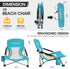 HAUSHOF Low Beach Chair, Mesh Back Folding Chair, Lightweight Low Seat Camping Chairs with Cup Holder, Carry Bag