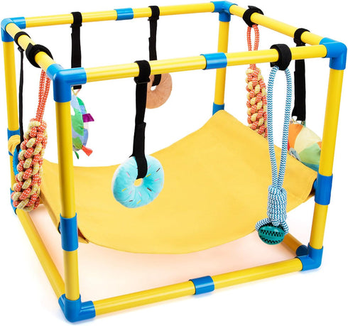 Puppy Play Gym with 8 Hanging Toys, Indoor Puppy Jungle Gym with