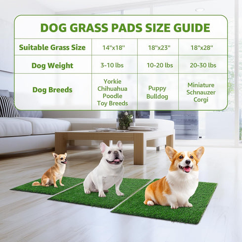Potty(14*18 inch) LOOBANI Dog Grass Pee Pads, Artificial Dog Grass Pads for Potty Tray, Fake Grass for Dogs to Pee On