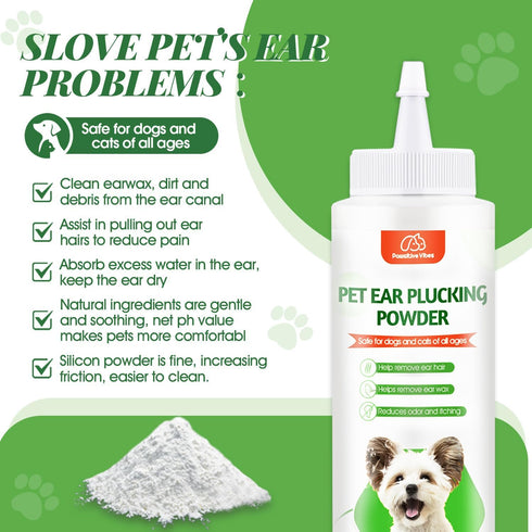 Set 30g Trimmer 5.5in Dog Ear Powder Hair Removal KitSafe Grooming with Ear Powder, LED Silent & Tweezers All-in-One