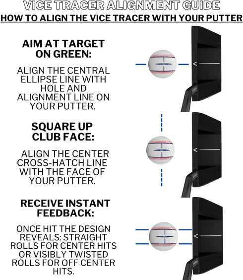 Vice Tracer Golf Balls with Enhanced Visibility
