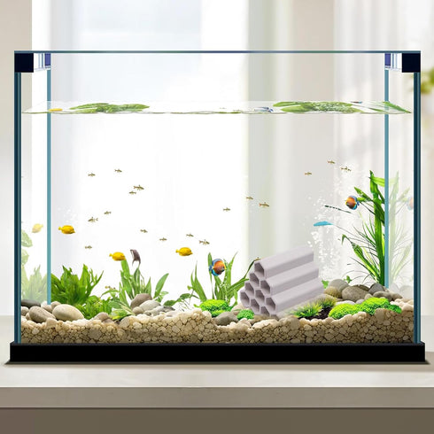 AnRui Ceramic Shrimp and Betta Shelters Ten Holes Fish Tank Decor Honeycomb Tunnel Aquarium Dcor Thematic Ornaments