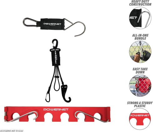 PowerNet Corbin Carroll Dugout Bundle | Baseball Softball Bat Fence Rack & Gear Hanger