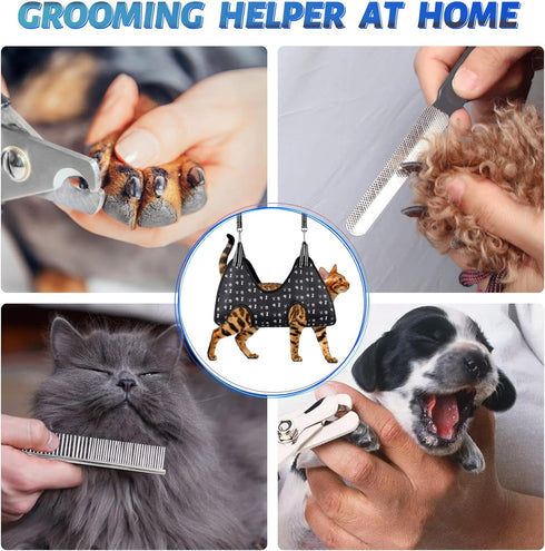 Pet Dog Cat Grooming Hammock Harness for Nail Trimming (XS 12lb), Dog Sling for Cutting Nail with Nail Clippers