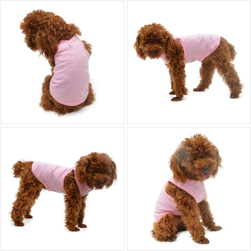2018 Pet Clothes Dog Blank T-Shirt Tanks for Small Medium Large Dogs, 100% Cotton Summer Vest (M, Pink)