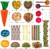 Rabbit Toys Bunny Chew Toys for Teeth, Natural Timothy Hay Sticks Treats and Apple Wood Sticks for Chinchilla and