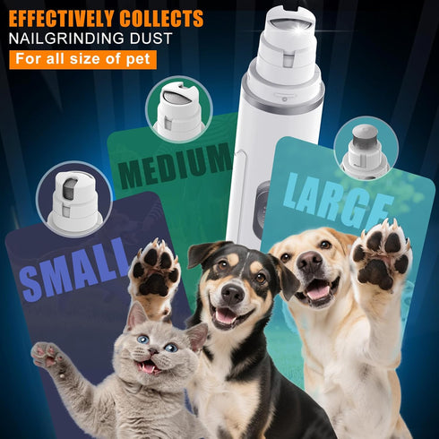 2-Speed Trimmers Dog Nail Grinder Quiet - Professional Dog Nail Grinder with Guard, Rechargeable & Painless Dog Nail