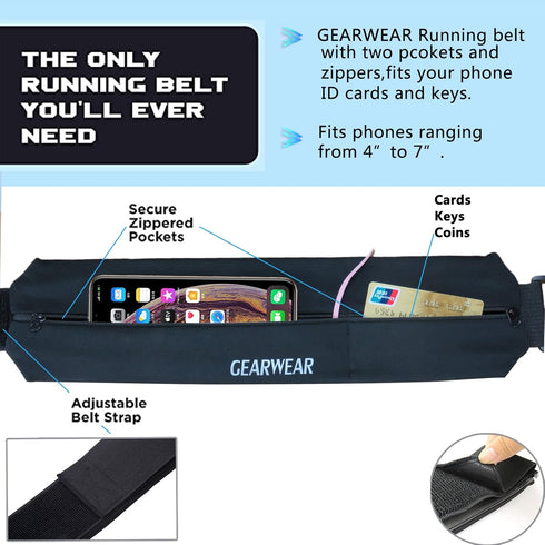 Running Belt | Adjustable Fanny Pack for Women and Men | Waist Band Pack for Phone Storage