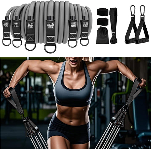 Generic Workout Bands | Fitness Elastic Band - Heavy Duty Non-Slip Strap Equipment for Physical Strength Stretching