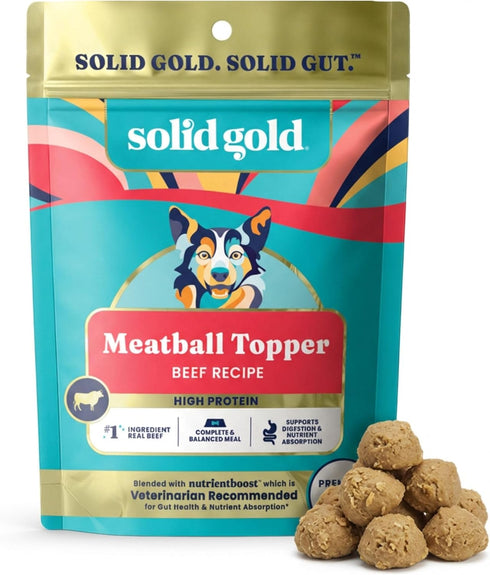 Solid Gold Meatball Dog Food Toppers for Dry Food- High Protein Beef