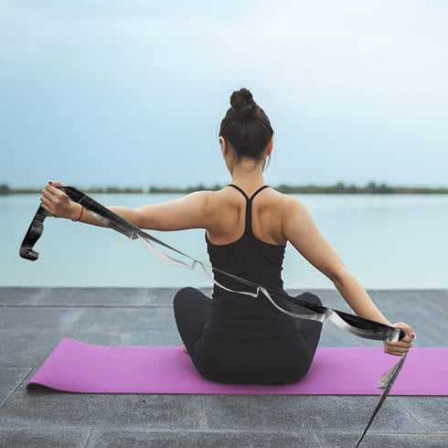 SANKUU Yoga Straps Stretching Strap - 12 Loops Workout Poster for Stretching, Pilates, and Gymnastics