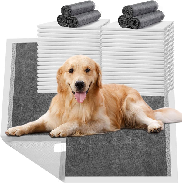 Charcoal Puppy Pads with Adhesive Tape, Dog Pee Pads Extra Large 28"