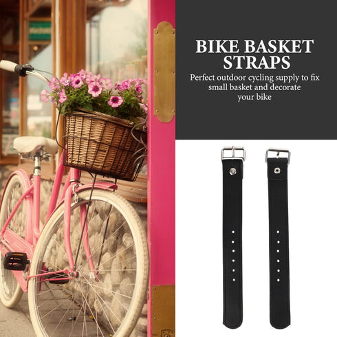 Garneck Adjustable Leather Bike Basket Straps, Wicker Basket Replacement Belts for Children Scooter