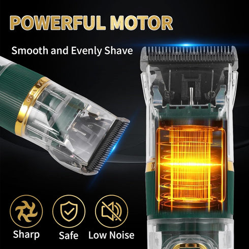 ODJSY IPX7 4 Pet Dog Grooming Kit Low Noise - Rechargeable Cordless Dog Clippers, Waterproof Clippers with Guide Combs