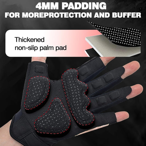 Seektop Breathable Workout Gloves for Women & Men, Thick Padded Weight Lifting Gloves, Full Palm Protection, Excellent