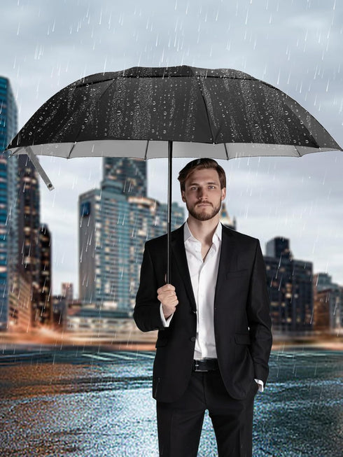 Kalolary UPF 50+ UV Protection Compact Golf Umbrella, 62 Inch Extra Large, Windproof Waterproof for Men and Women