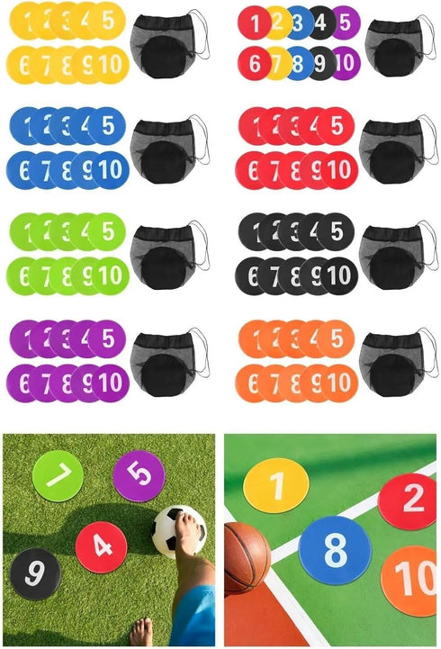 KaiYeA 10Pcs Spot Markers Numbered Floor Spot Markers Speed Agility Gym Floor Exercise Anti Slip Training Mat for Kids